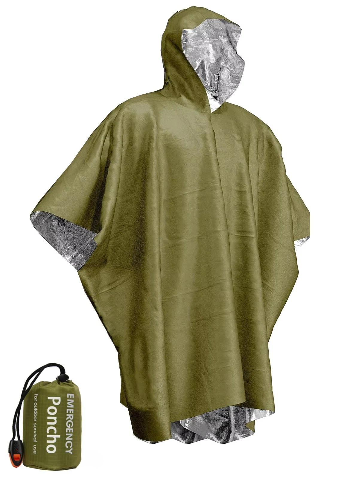 Emergency Thermal Rain Poncho – Waterproof Survival Blanket for Hiking & Outdoor Safety