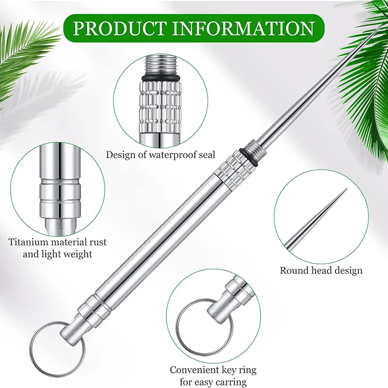 Ultra-Durable Titanium Toothpick – Reusable Waterproof EDC Travel Pick (2/4 Pack)