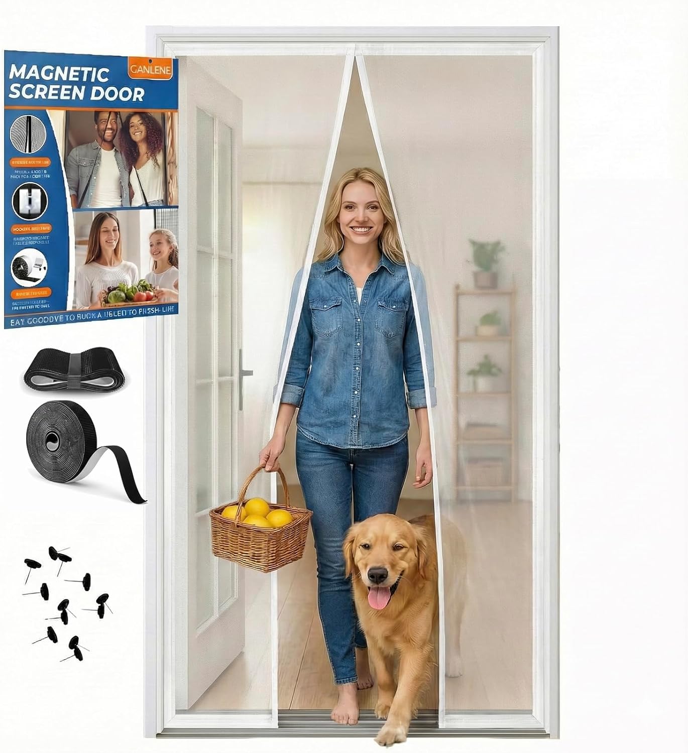 🔥summer sale 25% OFF🔥Premium Magnetic Screen Door, Heavy-Duty Reinforced Mesh, Ultra-Dense Weave, Smooth Auto-Close, Pets & Kids – Hands-Free, No-Gap Seal