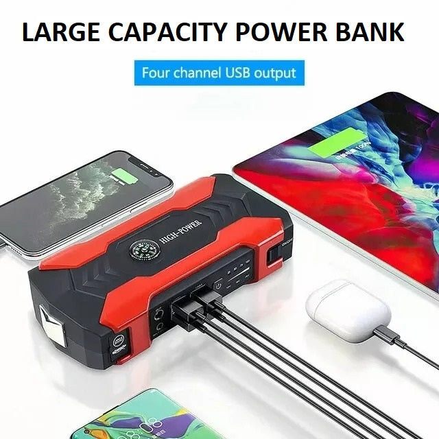 Portable Car Jump Starter with Power Bank & Emergency Flashlight – 1200A Peak Booster Pack