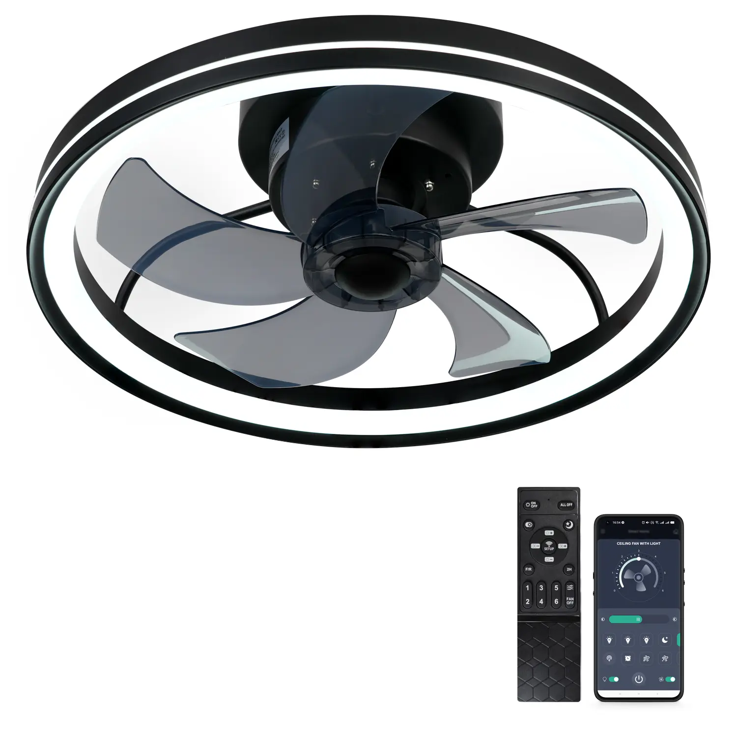 🔥Rebajas de verano: 25% de descuento❄️ en ventiladores de techo con luz, ventiladores de techo modernos empotrables, compatibles con control remoto y mediante aplicación, LED de 19 pulgadas con 6 velocidades ajustables.