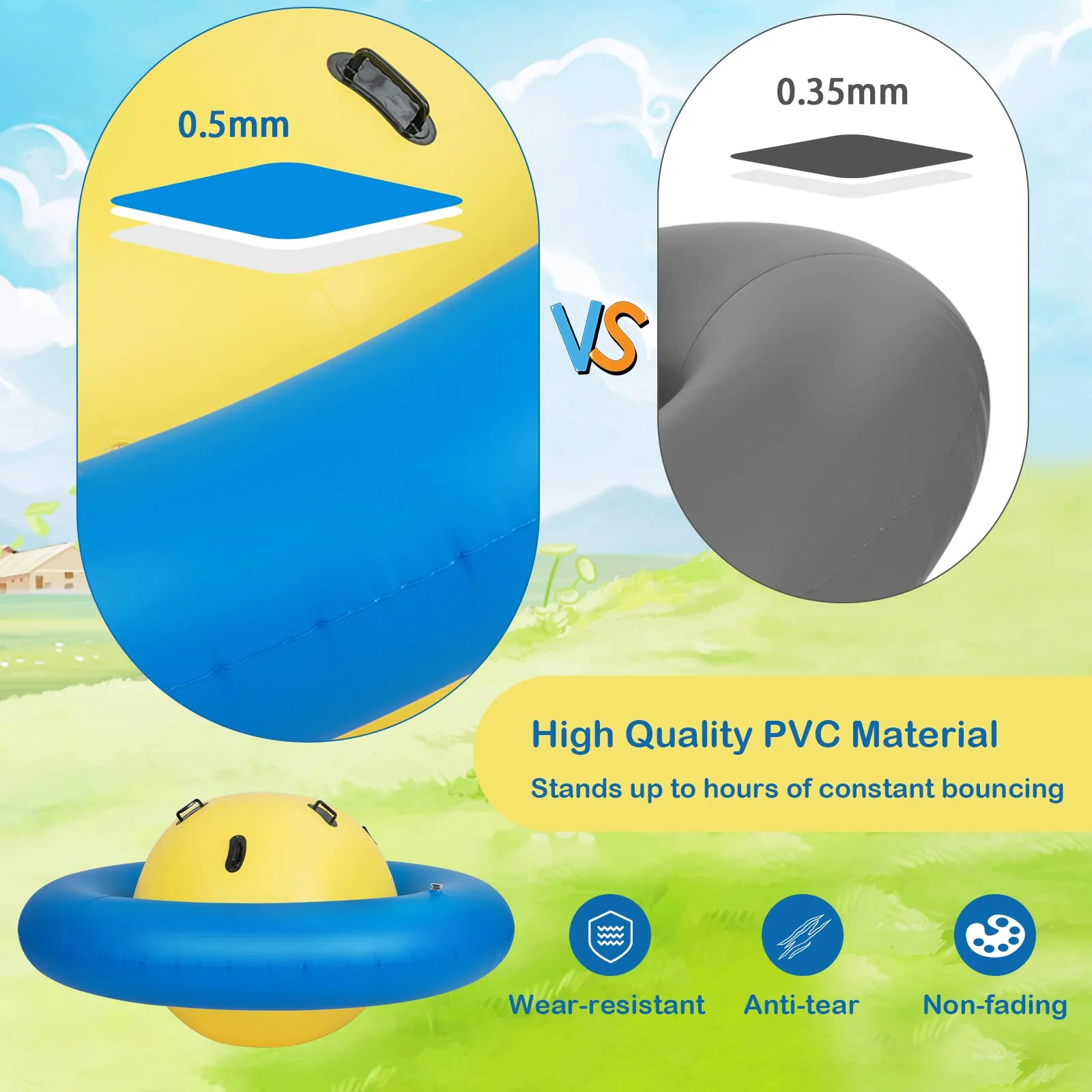 Costzon Giant Inflatable Dome Rocker Bouncer, Blow Up Rocking Ball Playground