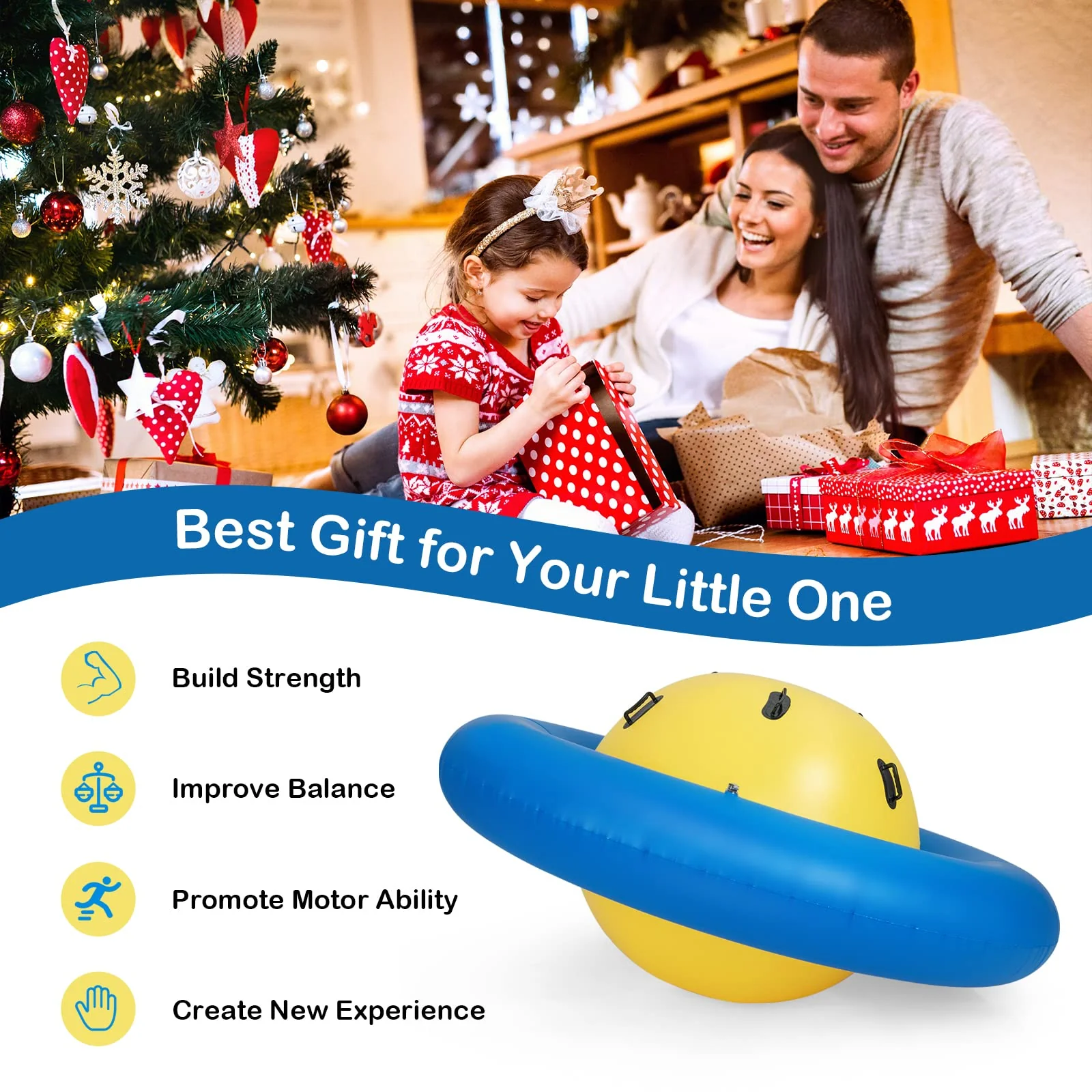 Costzon Giant Inflatable Dome Rocker Bouncer, Blow Up Rocking Ball Playground