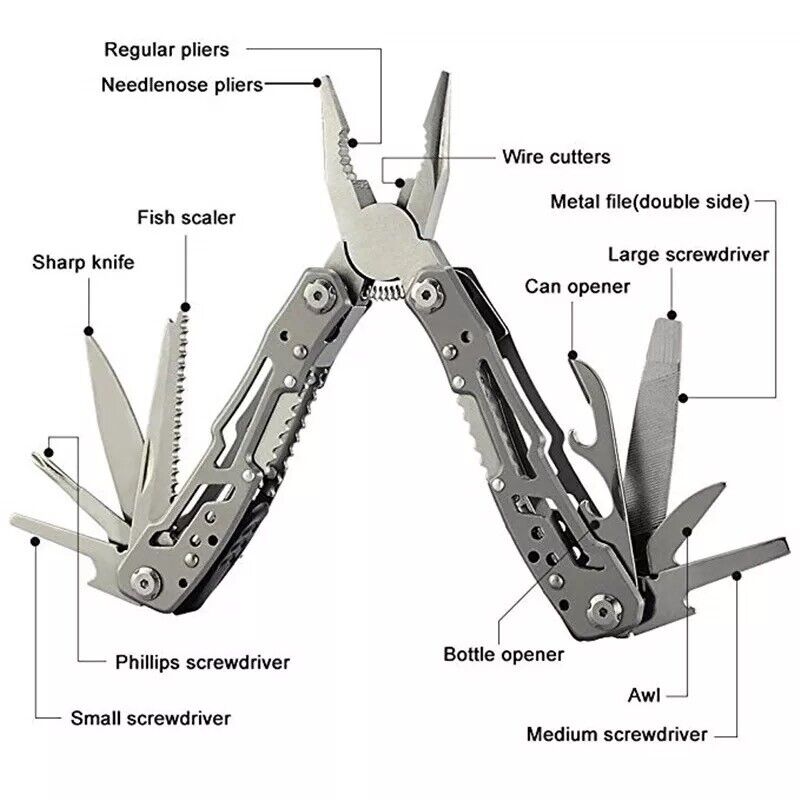 14-in-1 Pocket Multitool Knife – Camping, Hiking & Survival Gear