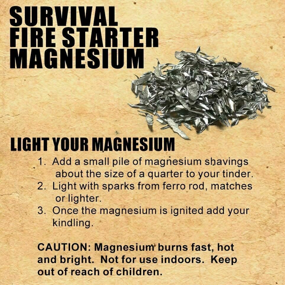 Magnesium Fire Starter Shavings – 10 Bags Emergency Survival Fire Starting Kit