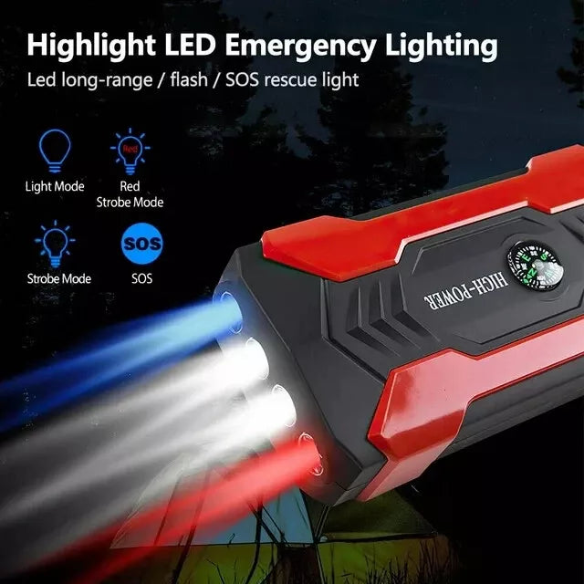Portable Car Jump Starter with Power Bank & Emergency Flashlight – 1200A Peak Booster Pack