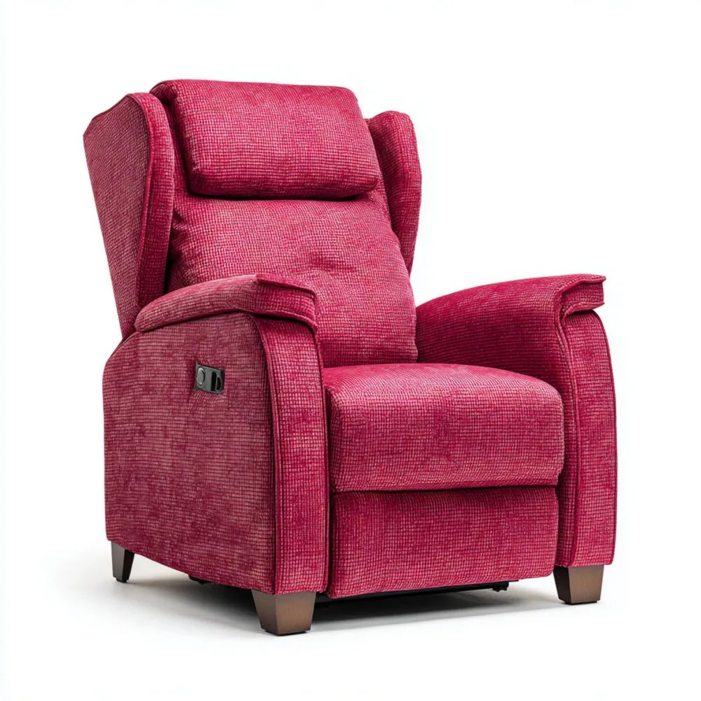 Relaxsessel 85x90x100 cm Stoffpolster - Rot - Verstellbare Rückenlehne