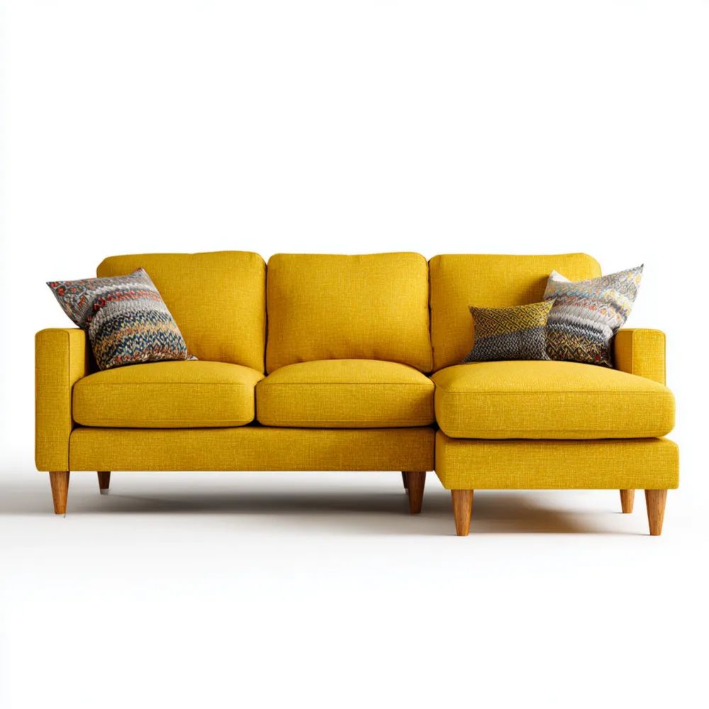 Ecksofa Stoff 230x85x90 cm – Gelb – Moderner Stil