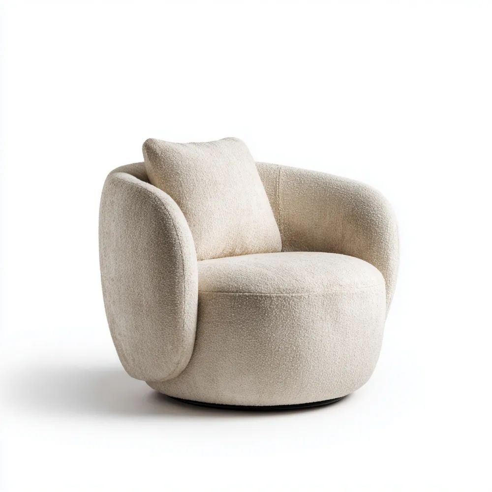 Drehbarer Loungesessel 85x85x75 cm – Creme – Modernes Design