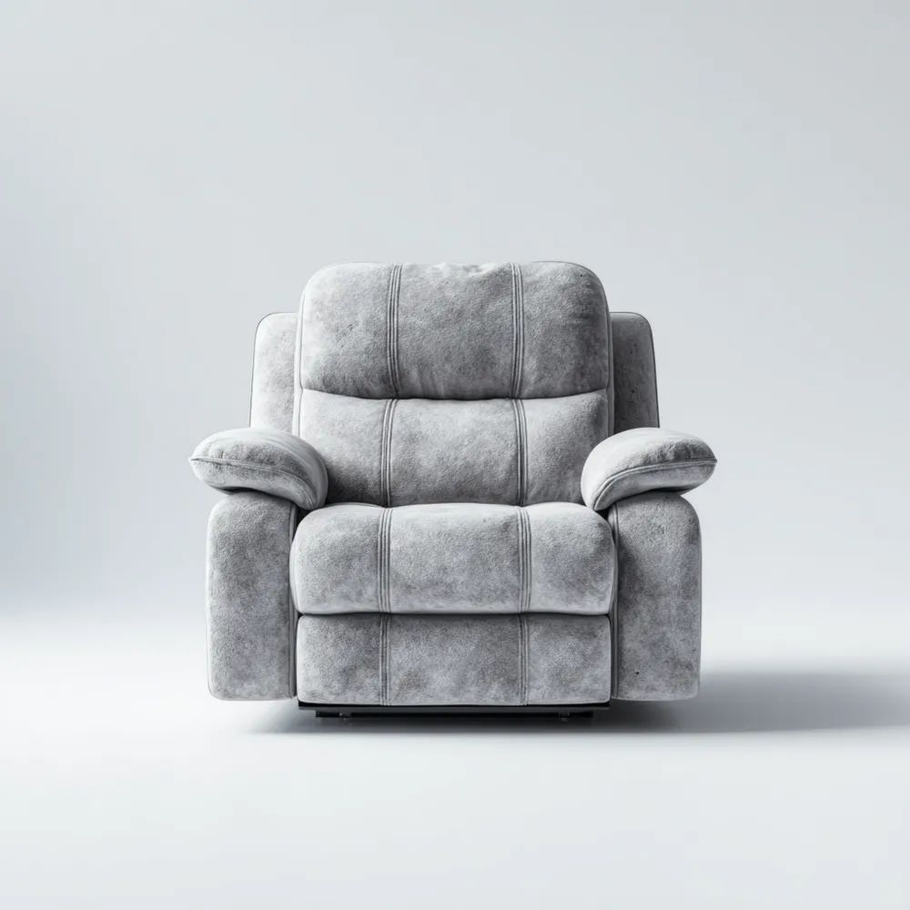 Relaxstuhl Stoffpolsterung 85x90x100 cm – Hellgrau – Modernes Design