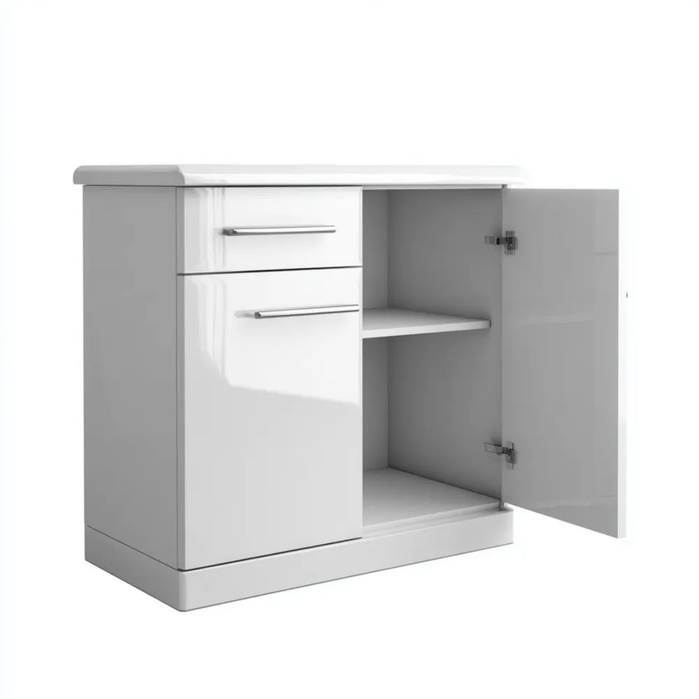 Sideboard Hochglanz Weiß 80x40x75 cm – Moderner Stil