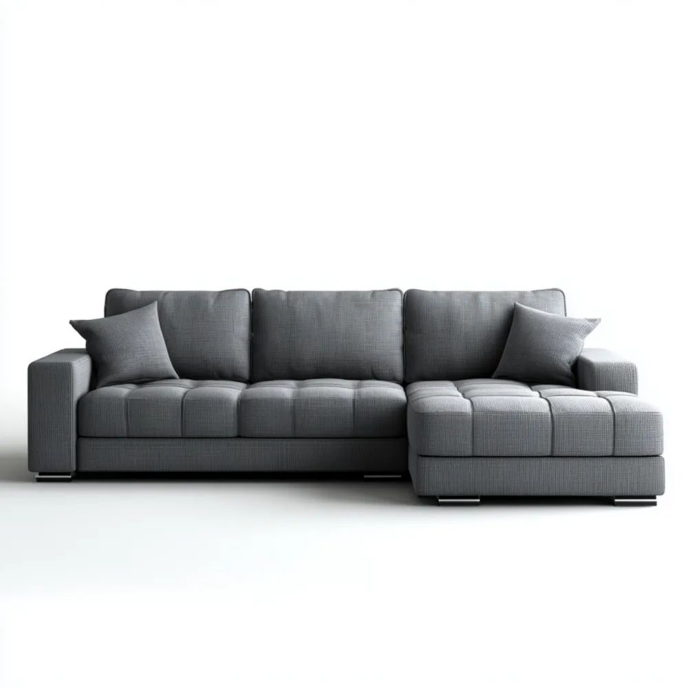 Ecksofa Stoffpolsterung 280x160x80 cm – Dunkelgrau – Modernes Design