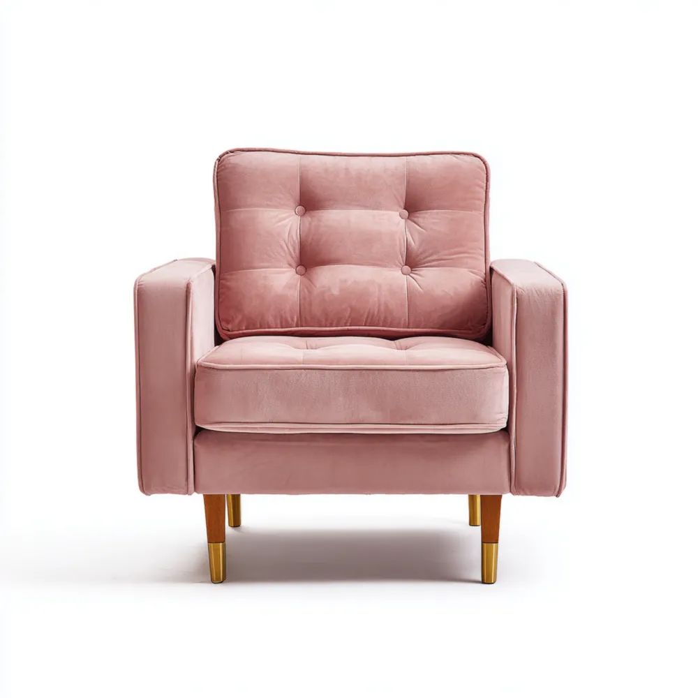 Sessel Samt 85x75x85 cm - Rosa - Modernes Design