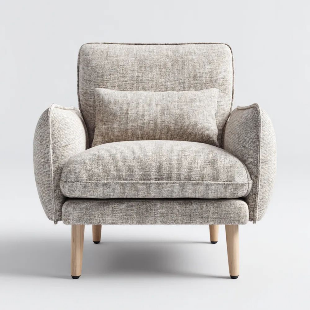 Moderner Sessel mit Stoffpolsterung 85x90x85 cm – Hellgrau