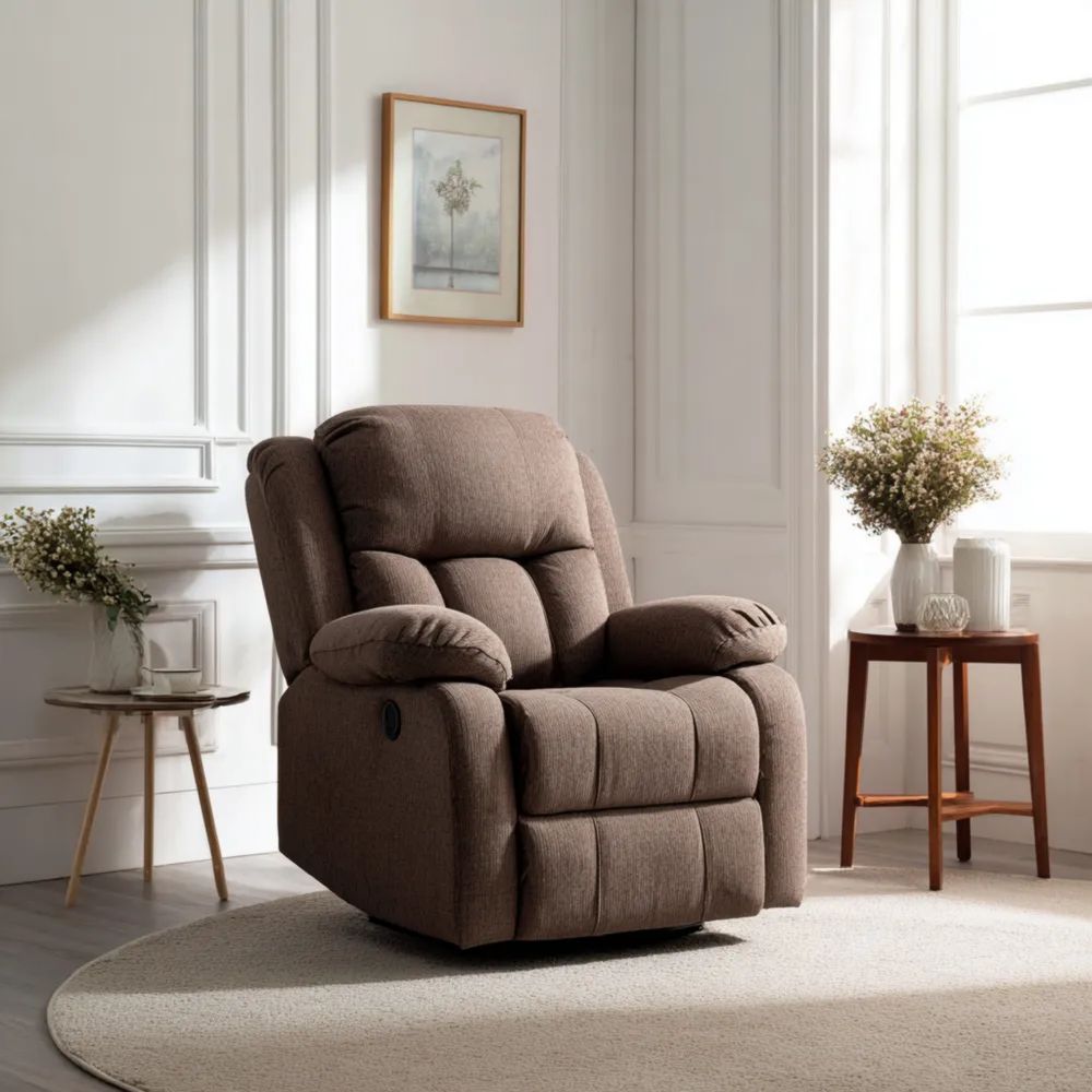 Relaxsessel Ergonomisches Design 85x90x100 cm aus Stoff in Braun