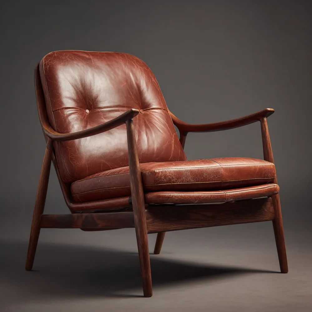 Ledersessel 75x80x85 cm – Braun – Vintage Design