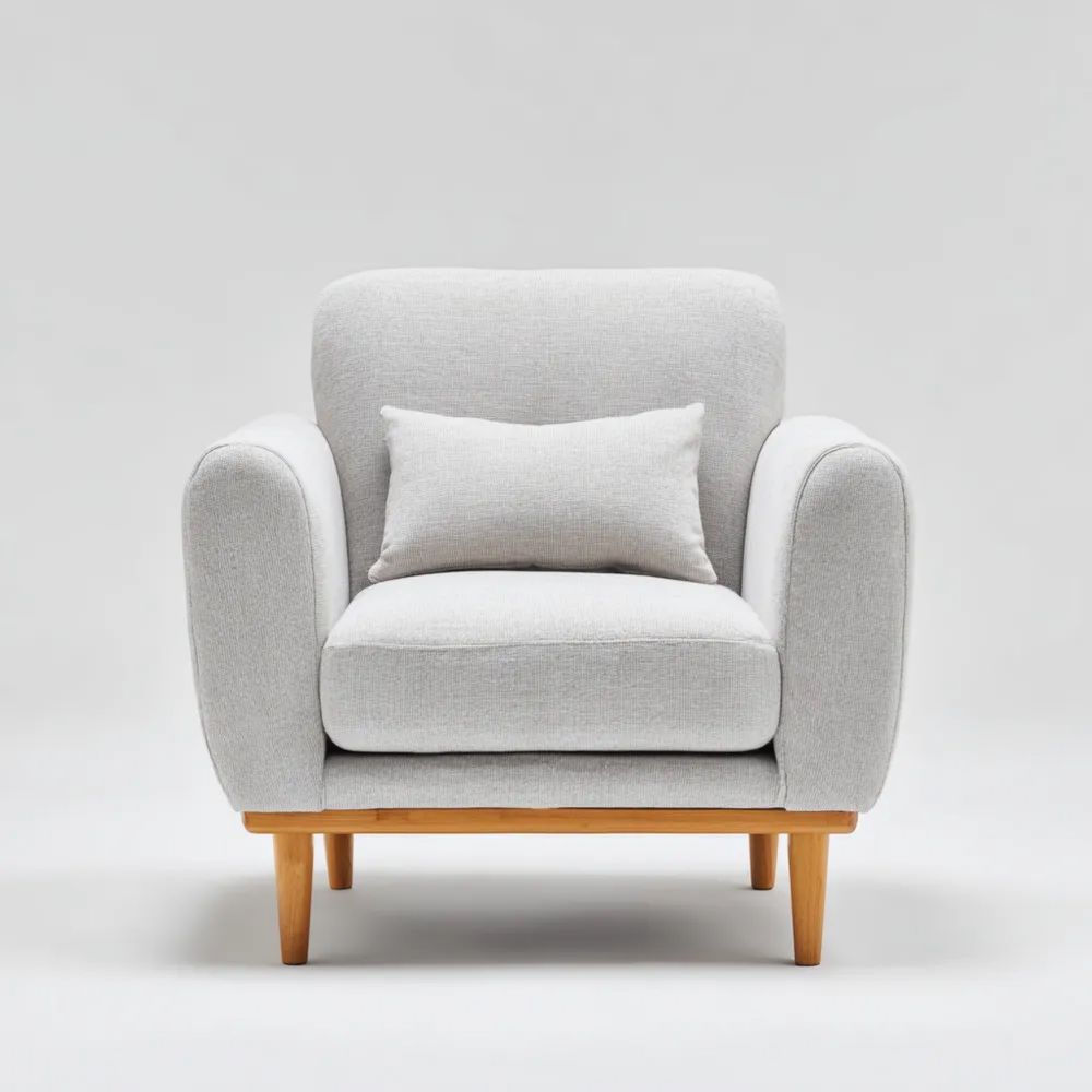 Sessel Stoffpolster 90x80x75 cm – Hellgrau – Skandinavisches Design