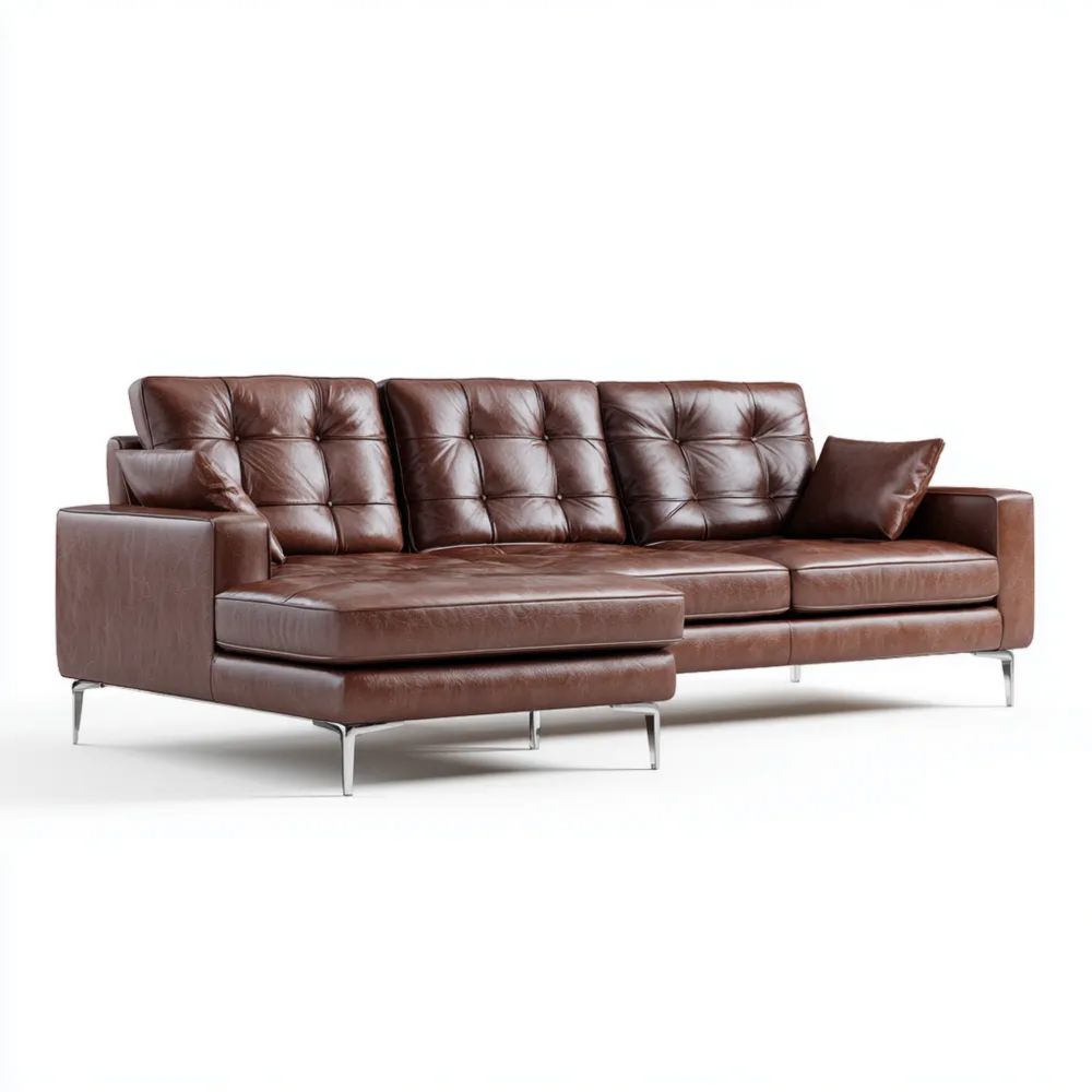 Ecksofa Leder 280x160x85 cm – Braun – Modernes Design