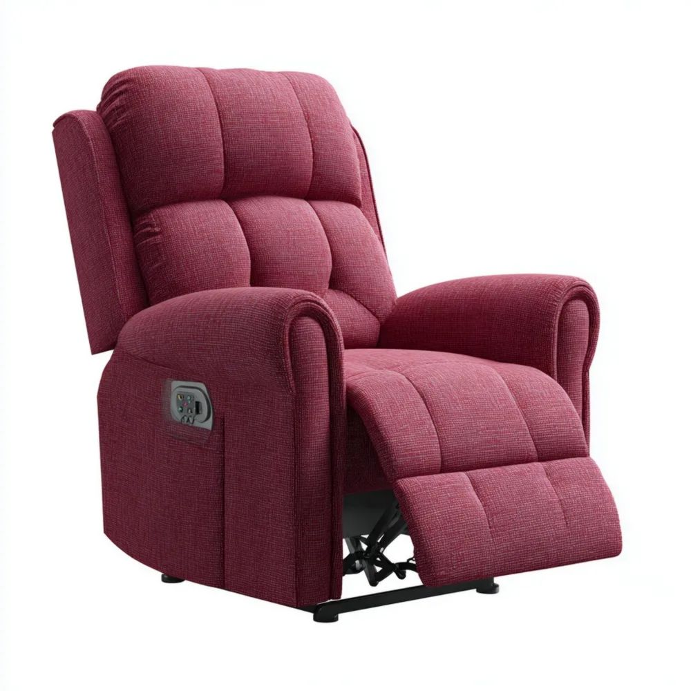 Relaxstuhl Stoff 80x100x90 cm – Rot – Verstellbar