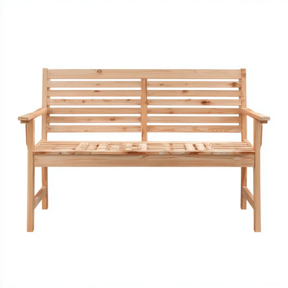 Gartenbank aus Massivholz 120x60x85 cm – Natur