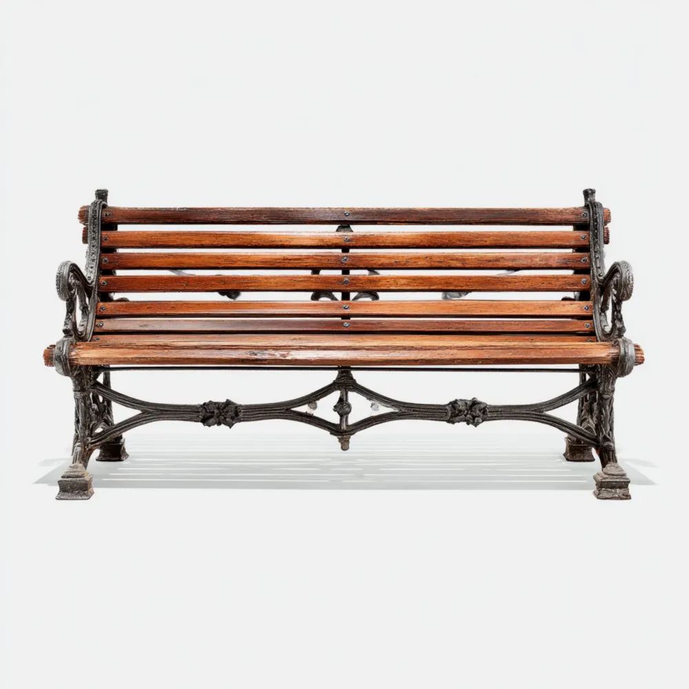 Gartenbank Gusseisen-Holz 150x60x80 cm – Braun – Klassisches Design