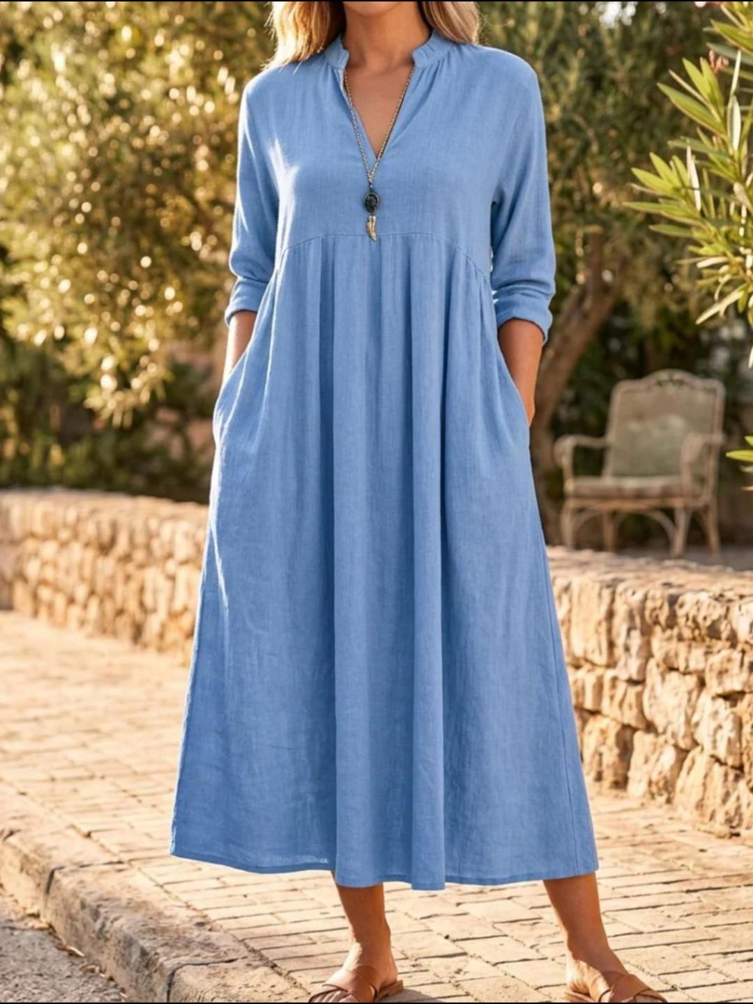 New Arrivals🔥Soft Cotton Midi Dress with Pockets