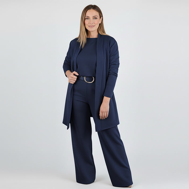 ⏳Limited-time offer⏰Elegant 3-piece set consisting of a long cardigan, top, and trousers💞