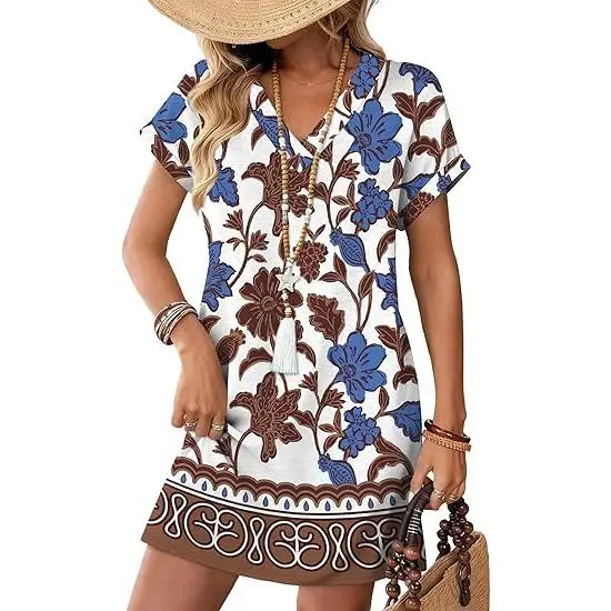 Dresses for Women 2026 Casual Summer Tshirt Dress Wedding Guest Dresses Short Sleeve Fashion Beach Vacation Clothes