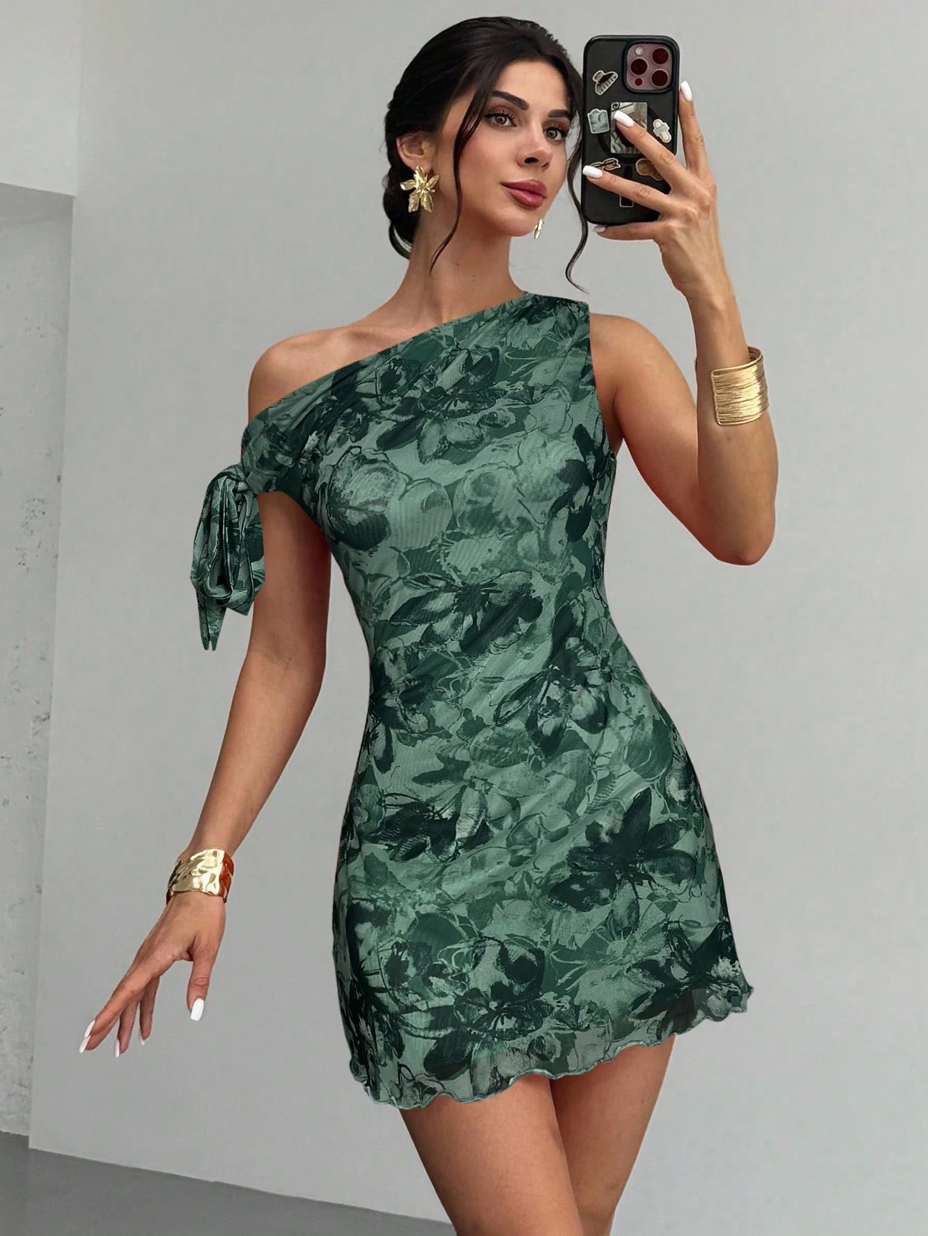 Women's  Summmer Elegent Party Mesh Floral Mini Dress