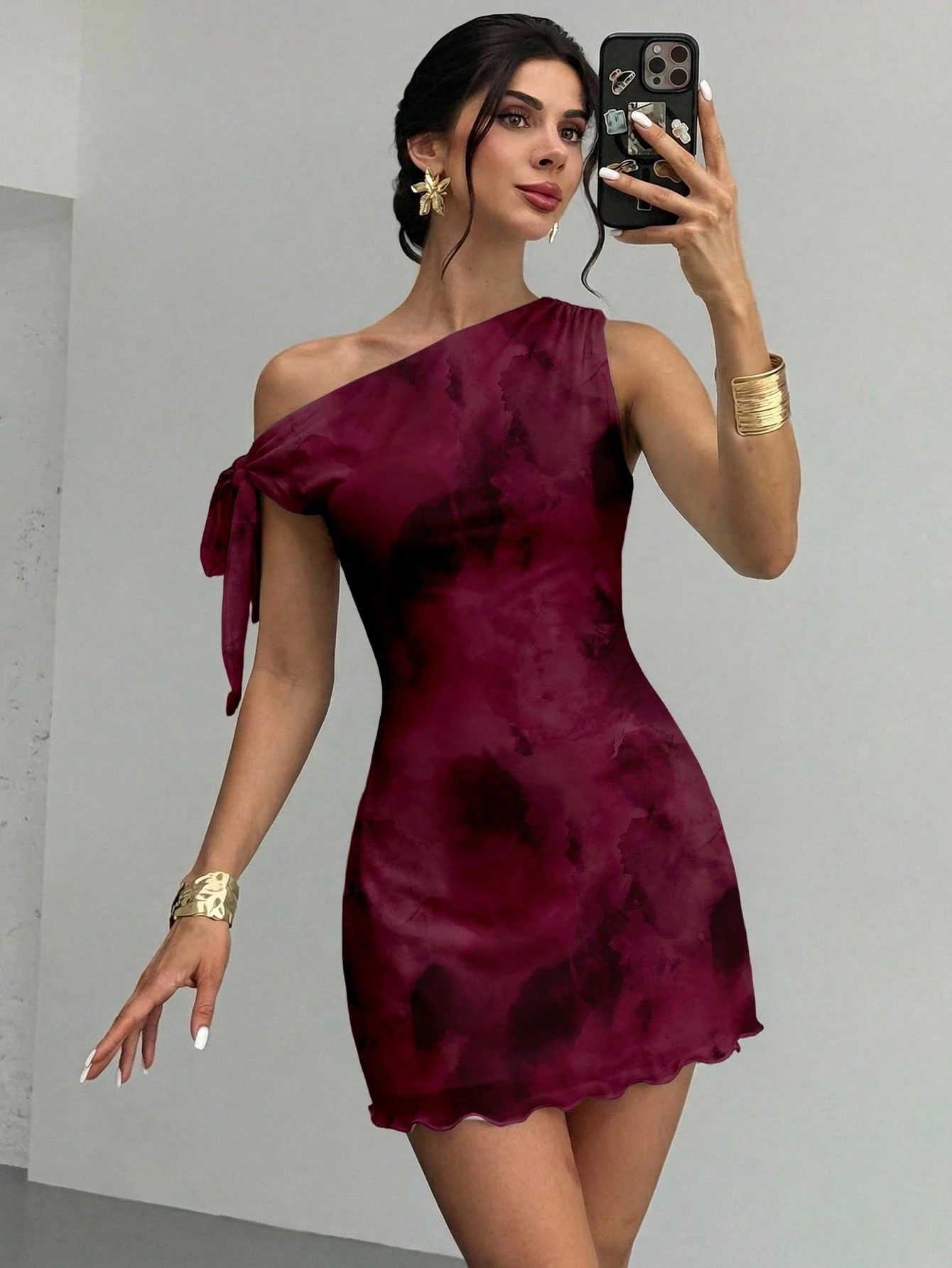Women's  Summmer Elegent Party Mesh Floral Mini Dress