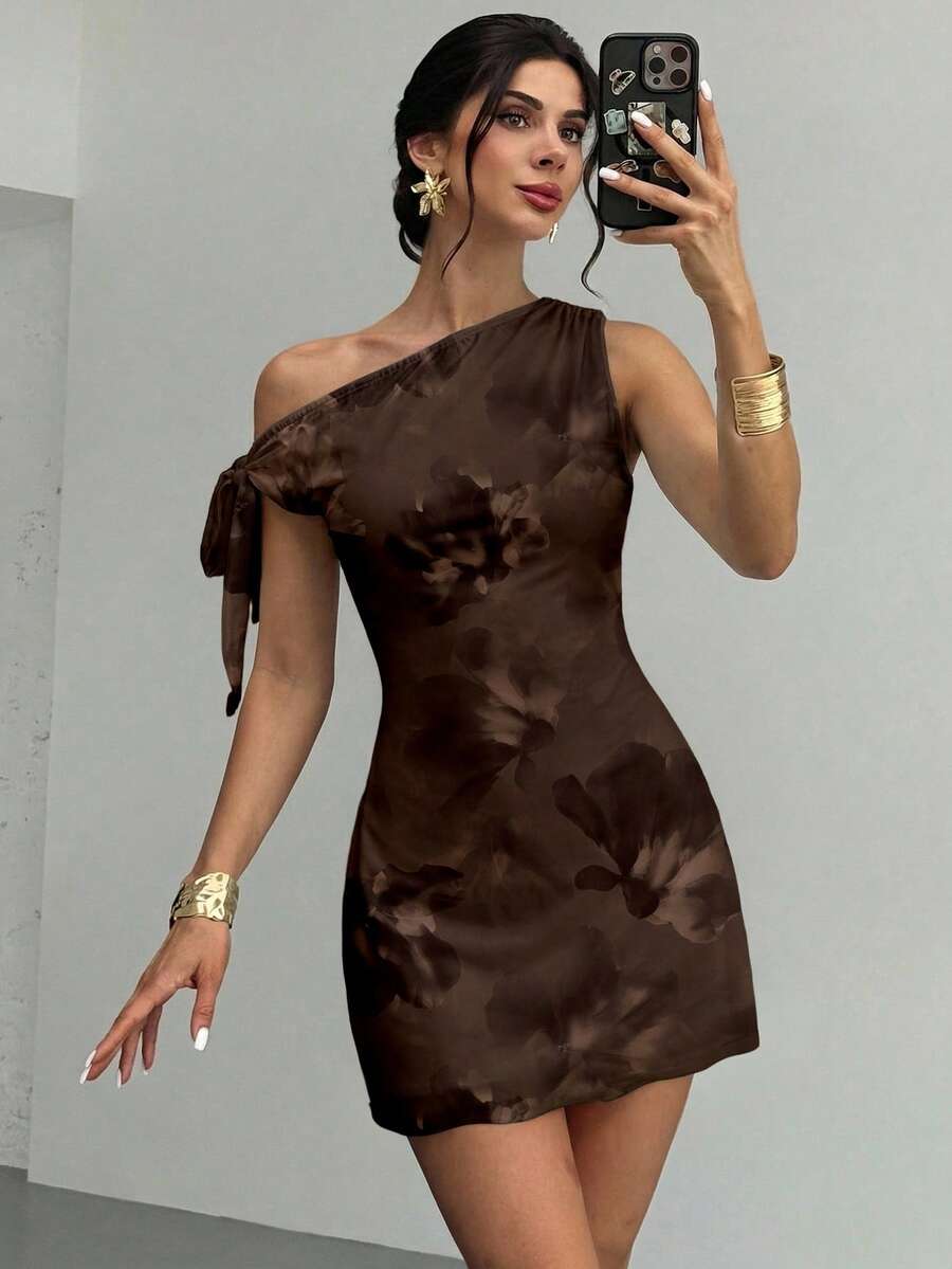 Women's  Summmer Elegent Party Mesh Floral Mini Dress