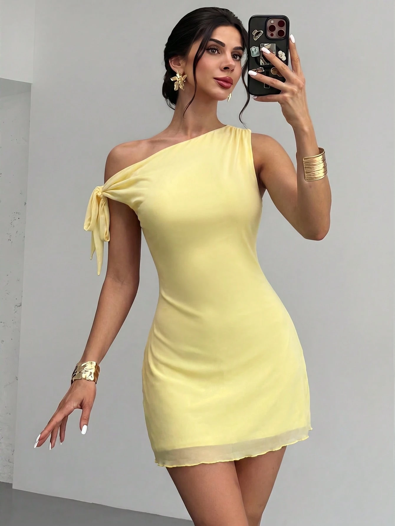 Women's  Summmer Elegent Party Mesh Floral Mini Dress