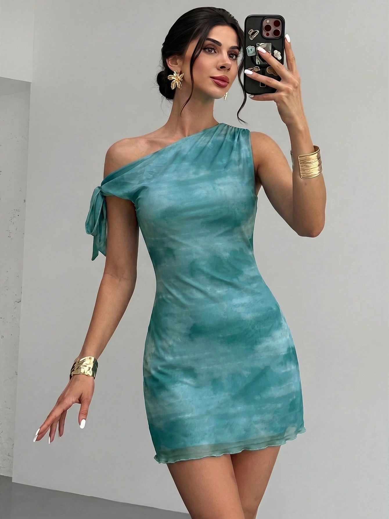 Women's  Summmer Elegent Party Mesh Floral Mini Dress