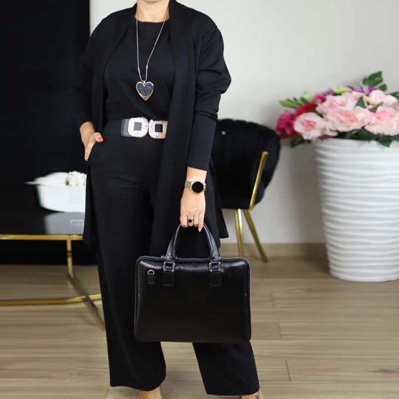 ⏳Limited-time offer⏰Elegant 3-piece set consisting of a long cardigan, top, and trousers💞