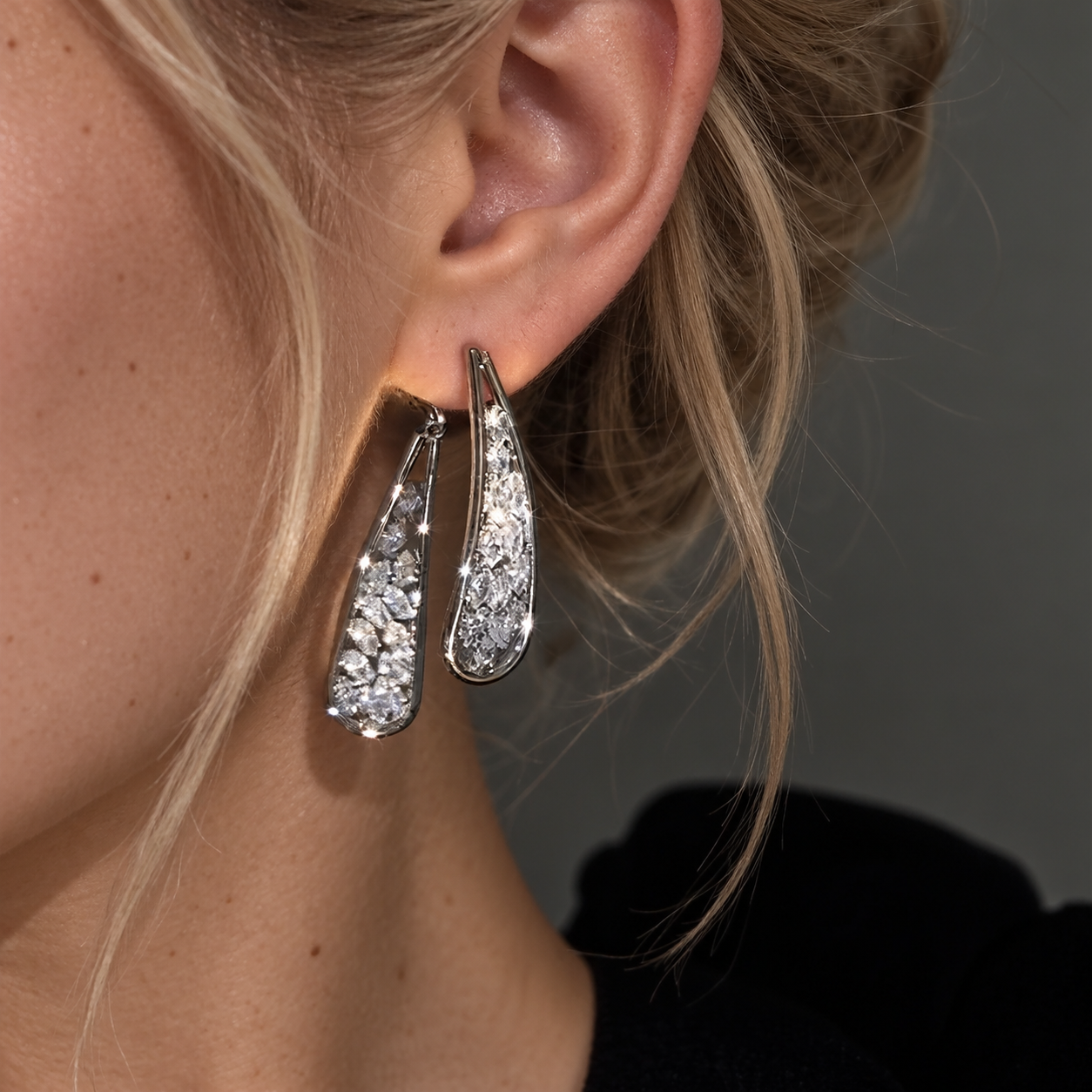 Starfall Teardrop Hoops
