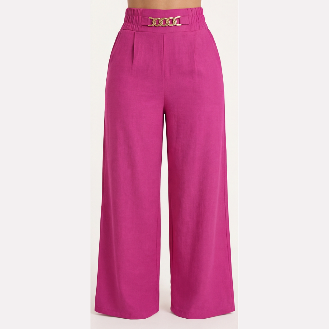 Houselyys™ – Gold Accent Wide Leg Trousers