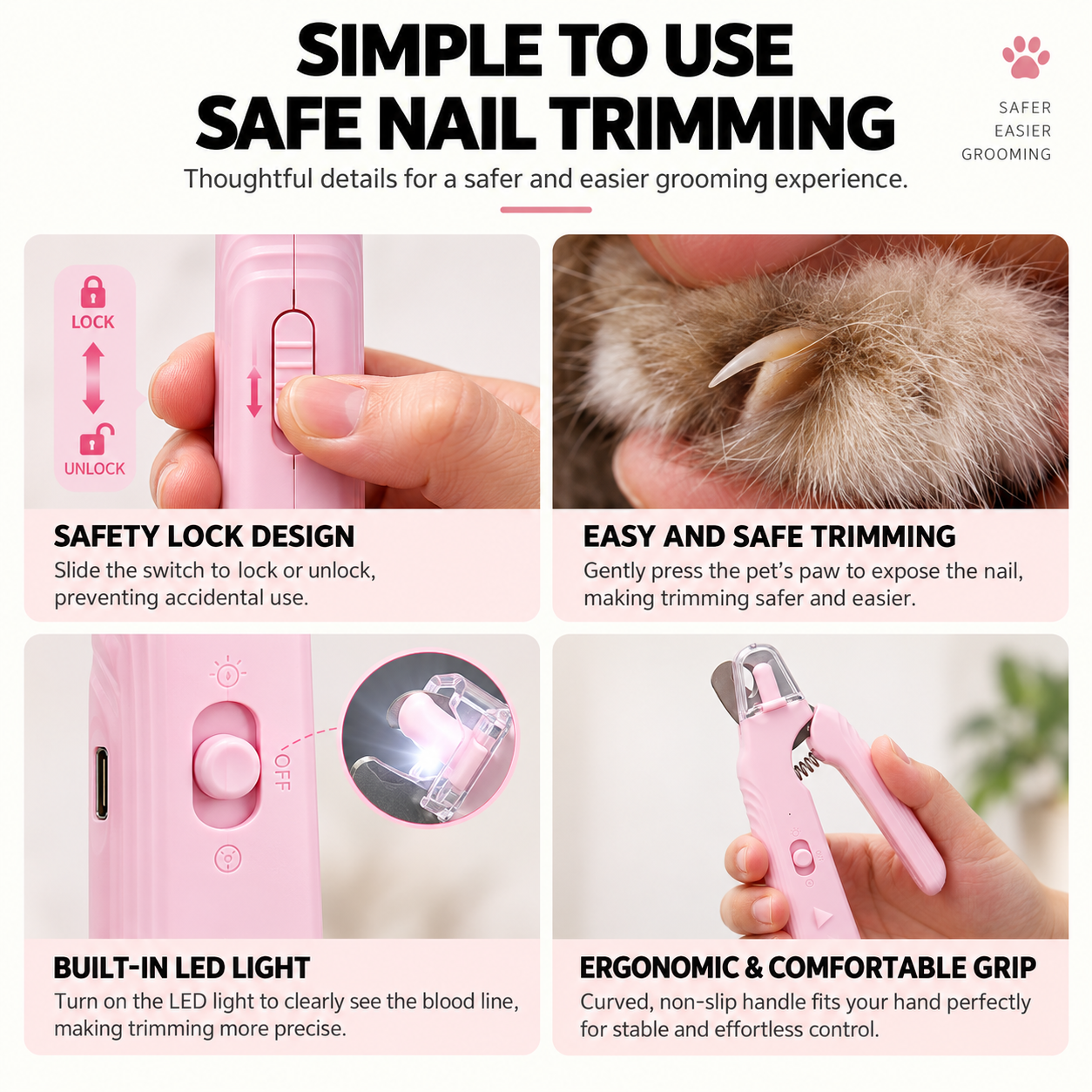 LED Light Pet Nail Grooming Tool