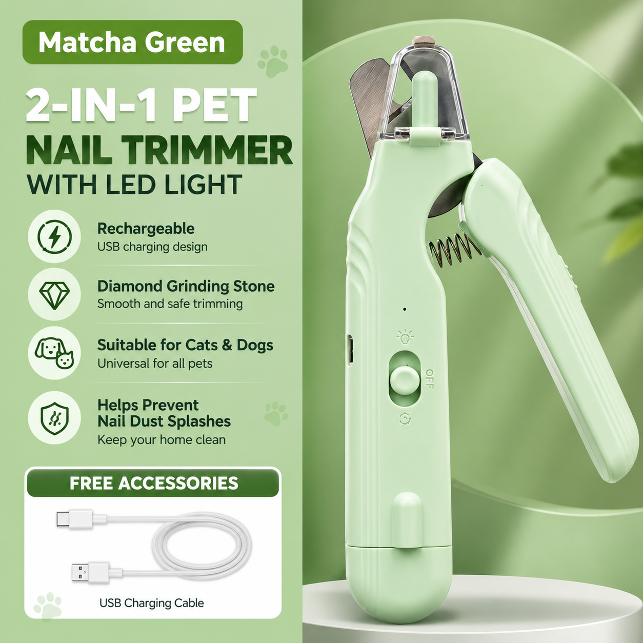 LED Light Pet Nail Grooming Tool