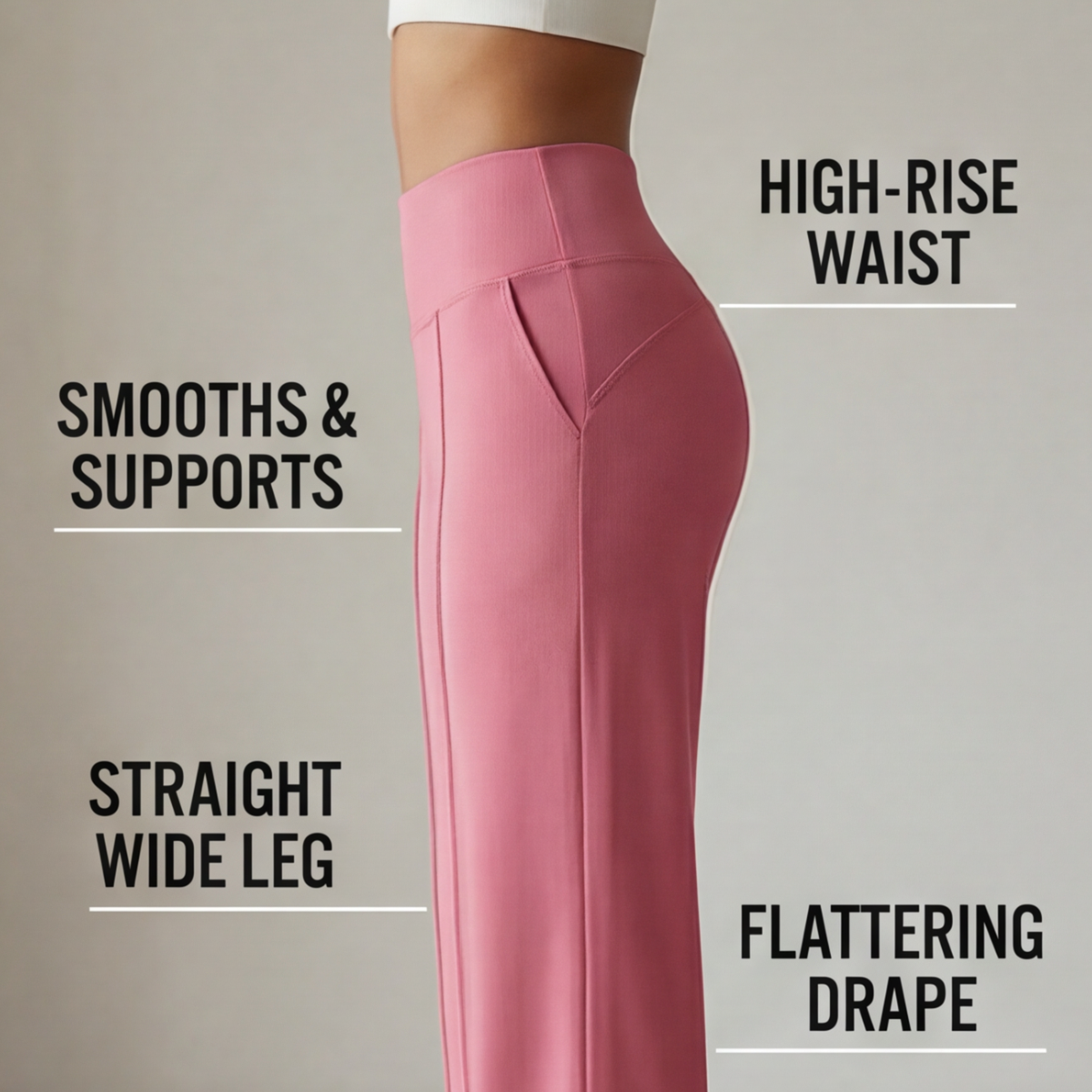 Hot Selling Now！Wide Leg Yoga Pants with Crossover Waist