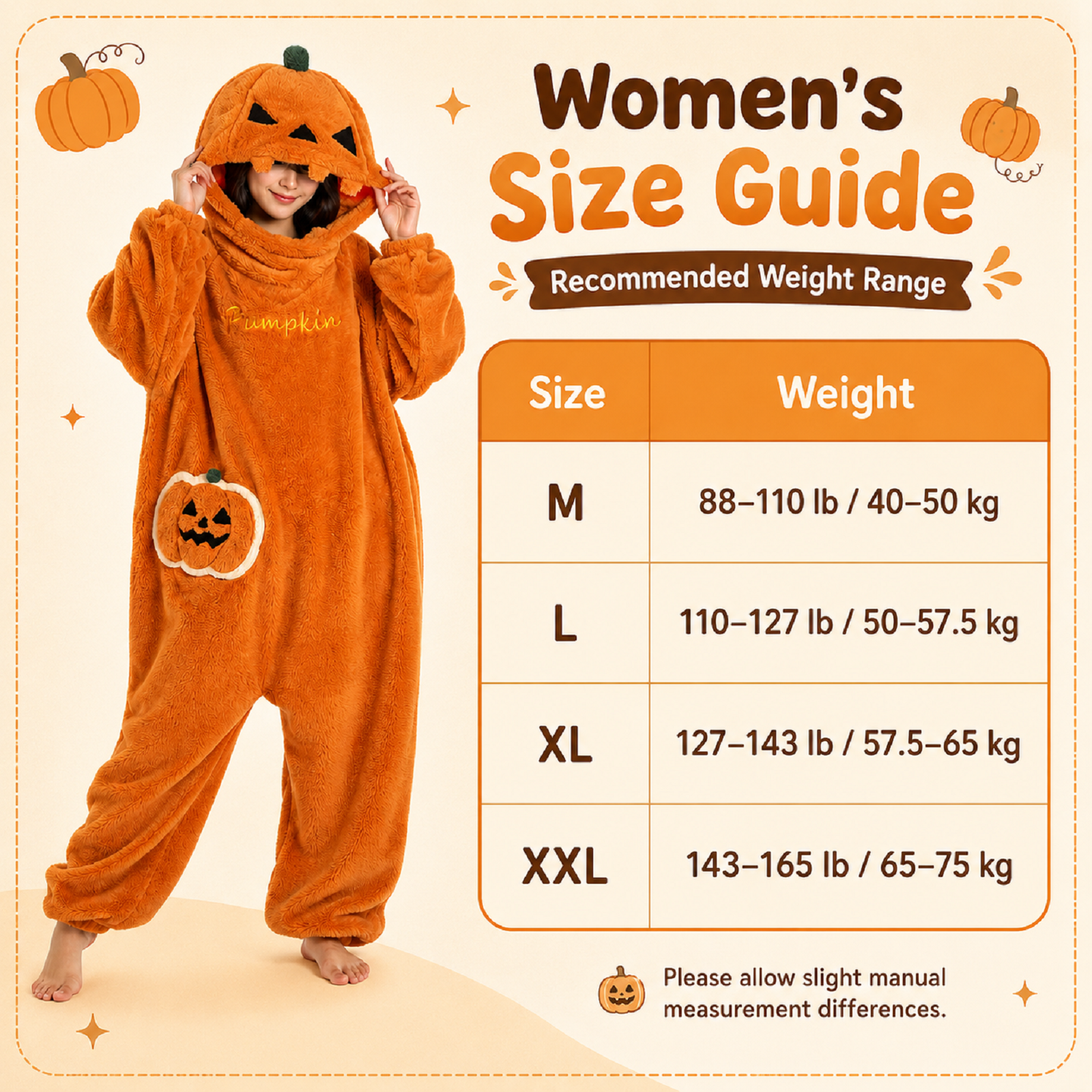 Pumpkin Onesie Halloween Fleece Costume for Women, Oversized Hooded Pumpkin Pajamas, Soft Plush One Piece Jumpsuit for Halloween Party, Cosplay, Lounging and Sleepwear