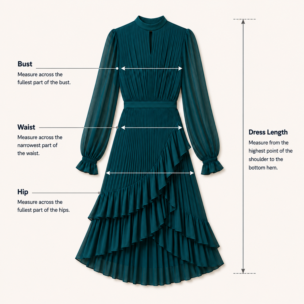 How to measure bust, waist and length