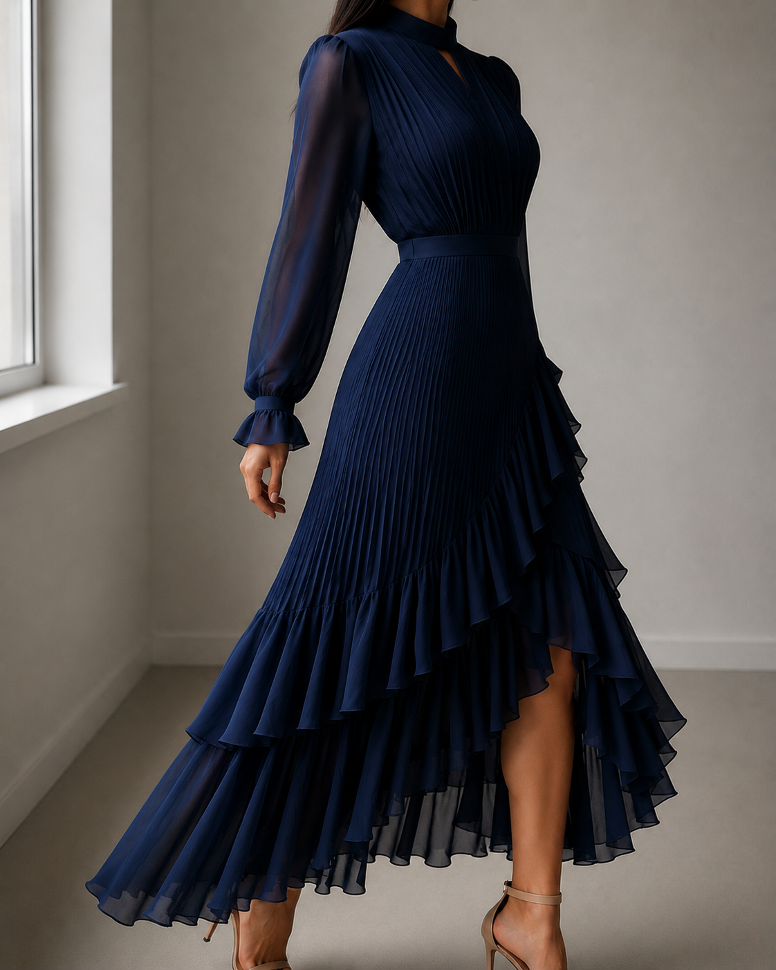 Cinched waist showing the silhouette