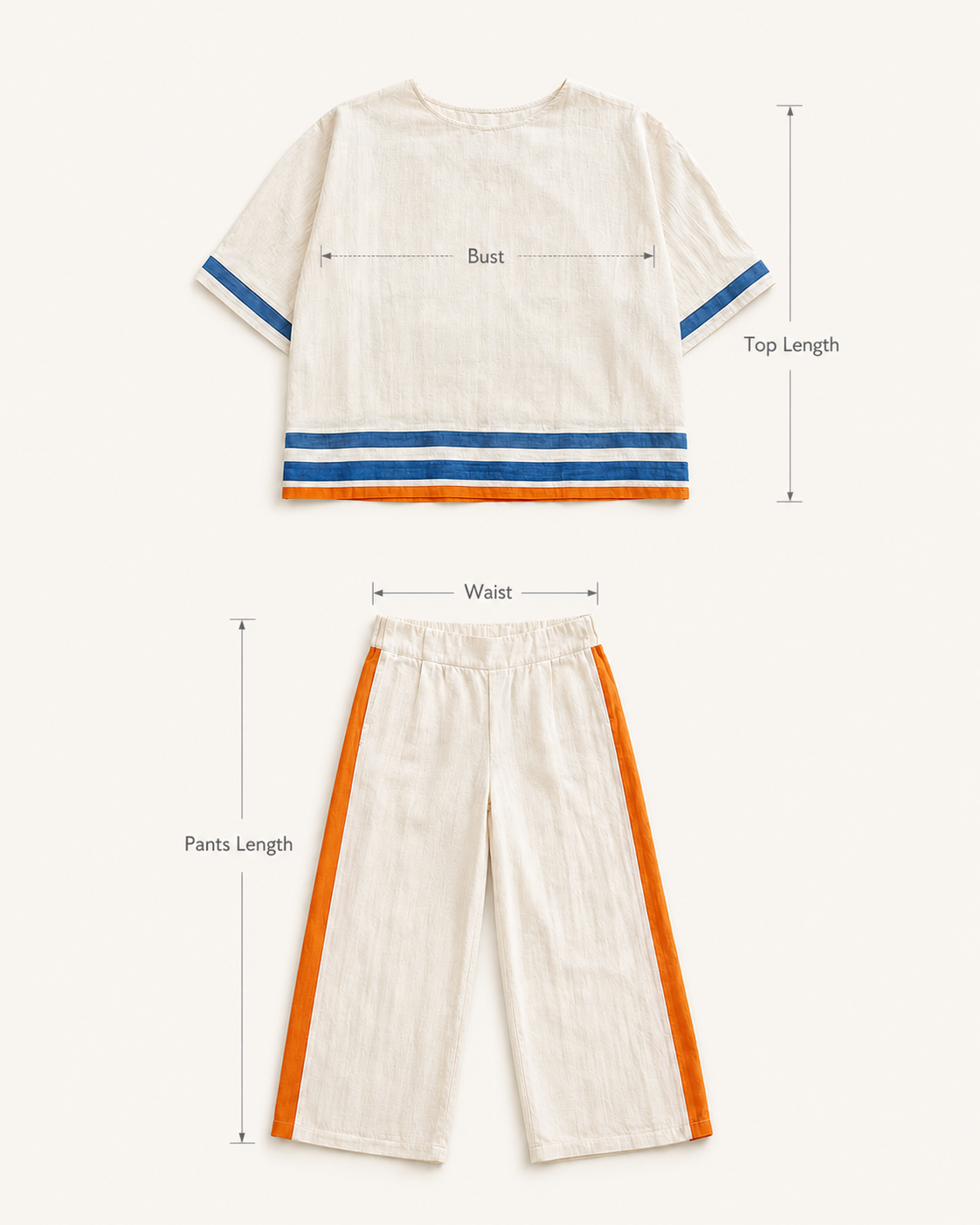 How to measure &mdash; bust, top length, waist and pant length