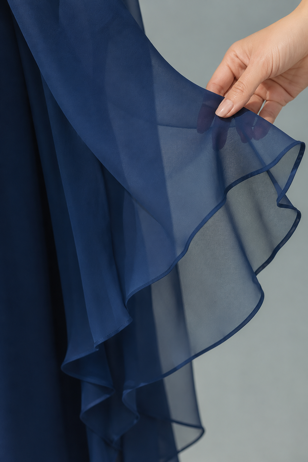 Navy two-piece set — detail view
