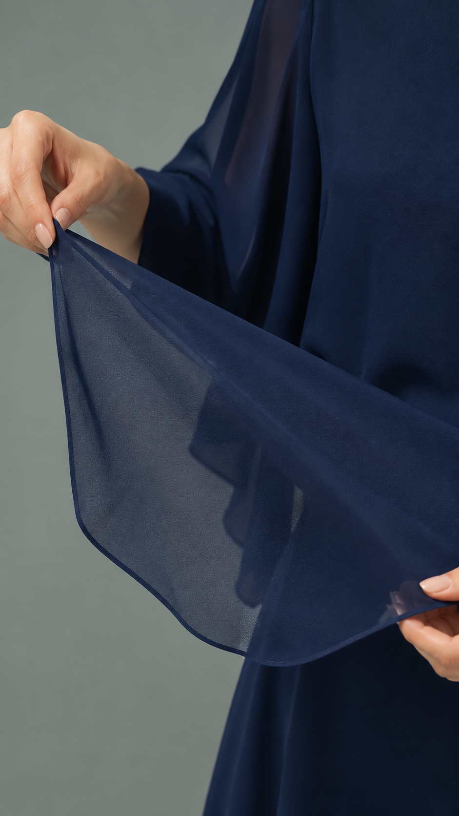 Navy two-piece set — detail view