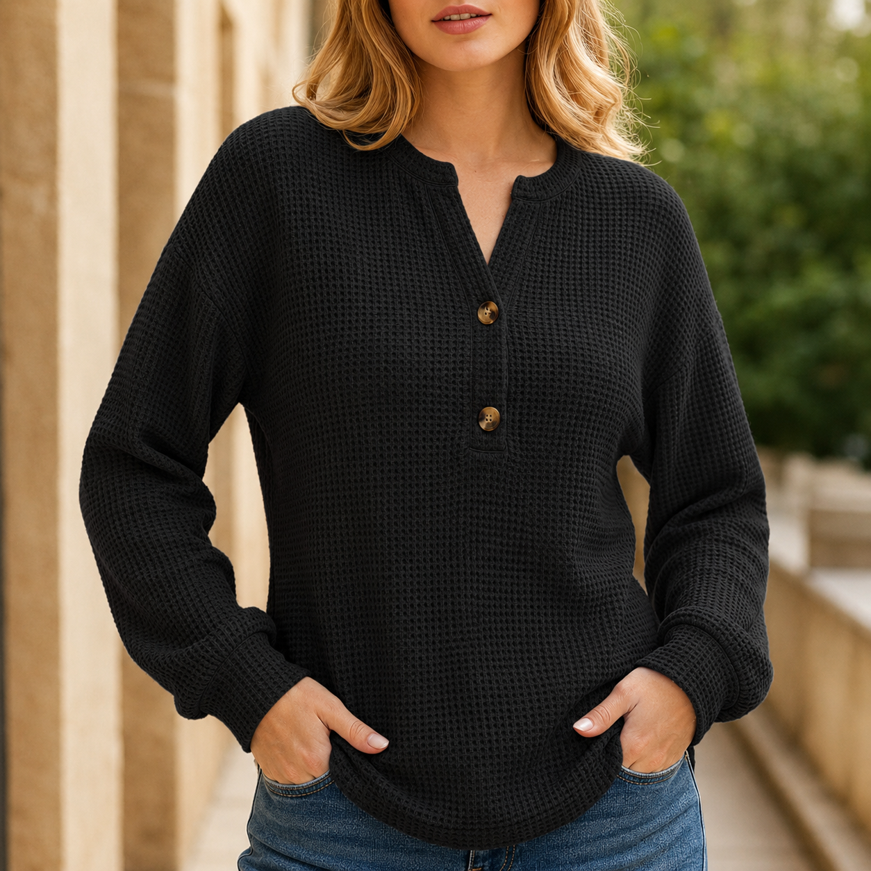 Plus Size Button-Down Striped Casual Top for Women_CWTSTL01382