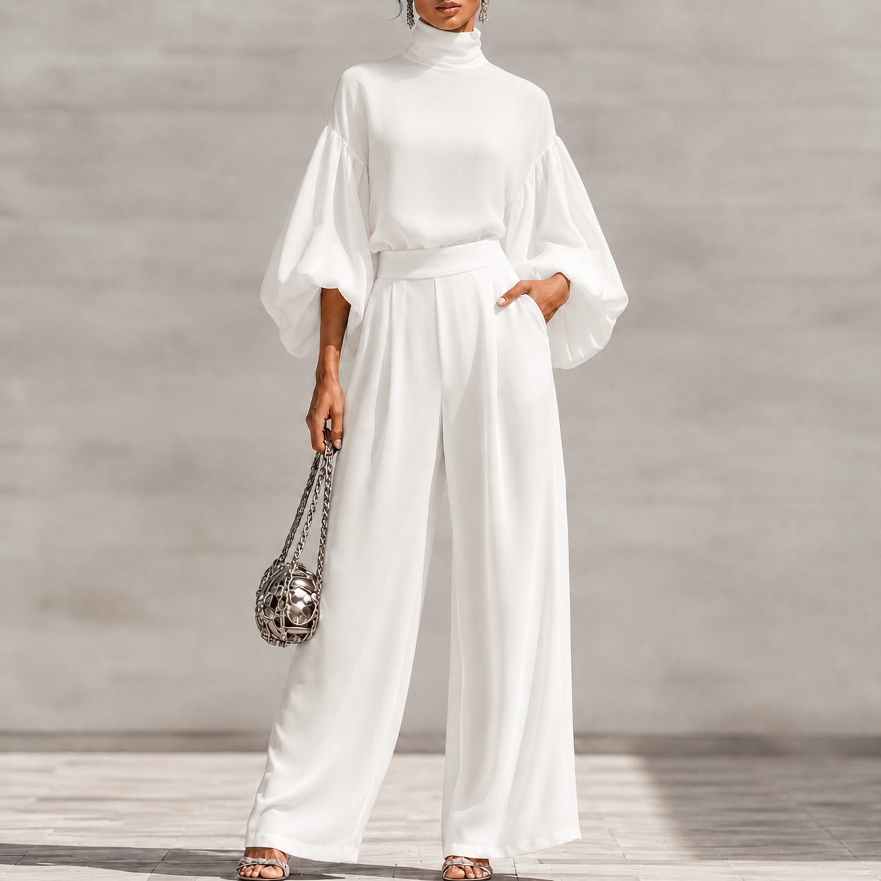 Refined Comfort Chiffon Two-Piece Set