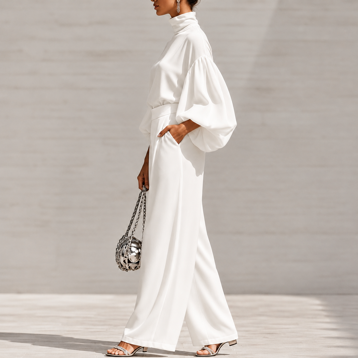 Refined Comfort Chiffon Two-Piece Set