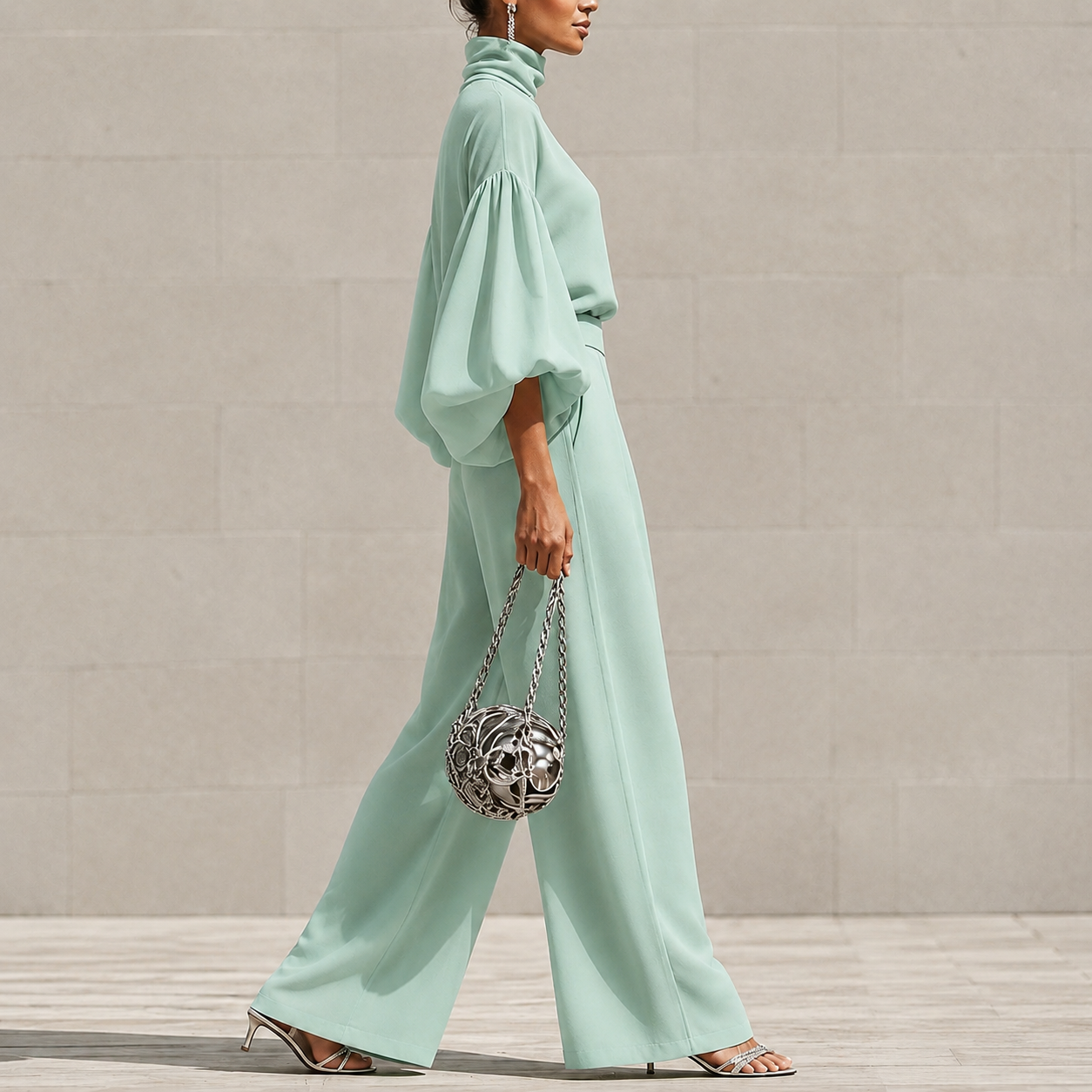 Refined Comfort Chiffon Two-Piece Set