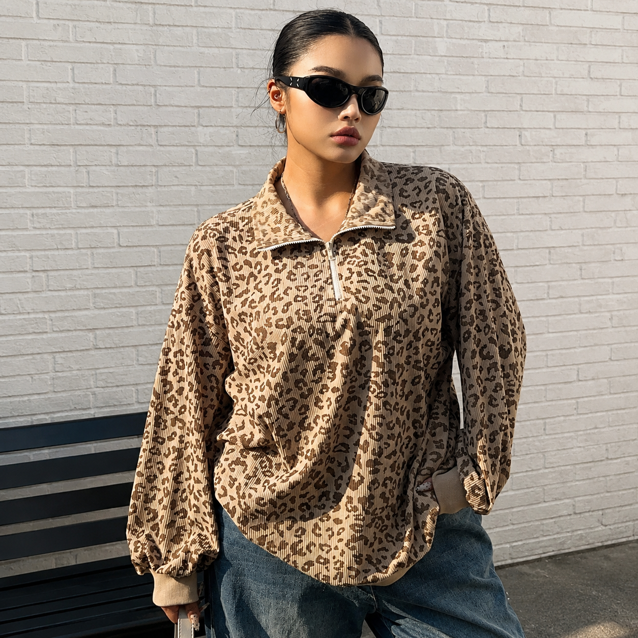Cozy Leopard Print Sweatshirt